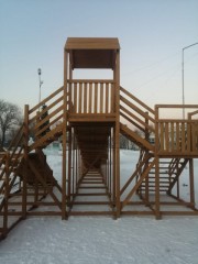 Зимняя горка Snow Fox 12м. с двумя скатами (две лестницы)